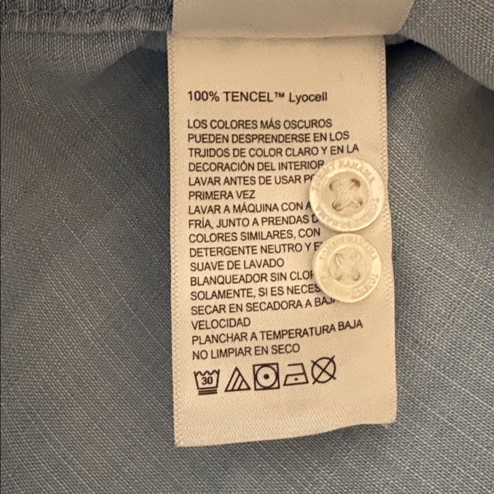 Tommy Bahama Light Blue Chambray Tencel Button Down Shirt XXS $118 - Picture 4 of 6